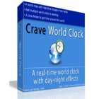 Crave World Clock lets you see the current time and date for all cities around the world, right on your desktop, using a stunningly beautiful world map.