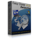 Easy Clone Detective gives you an extremely fast detection algorithm that roots out all of the duplicate files on your hard drive, even huge ones over 4GB.