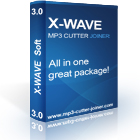 X-Wave MP3 Cutter Joiner lets you edit MP3 files as easily as you would a text file, using familiar copy, paste, crop, and delete functionality.