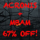 Looking for a once-in-a-lifetime SPOOKTACULAR deal this Halloween?  Look no further.  We've got Acronis True Image Home 2012 and Malwarebytes Anti-Malware at 67% off!