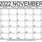 November Calendar