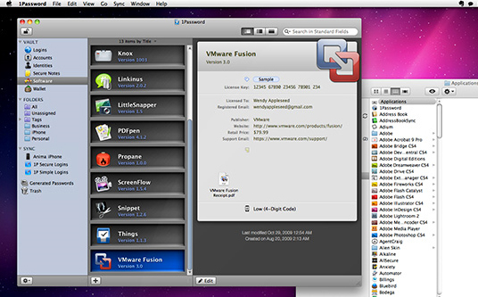 1Password for Mac and Windows, Security Software Screenshot