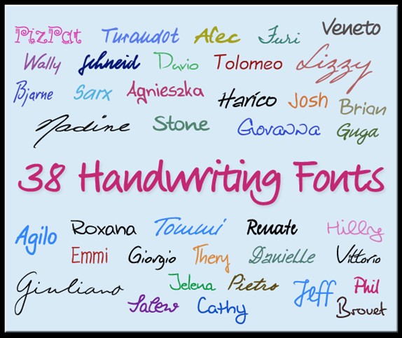 38 Handwriting Fonts Screenshot