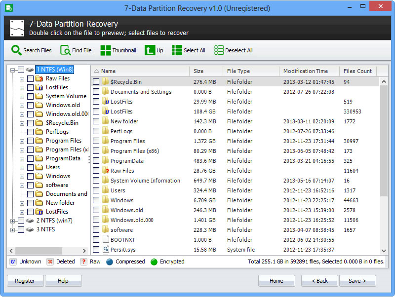 7-Data Partition Recovery [1 Year], Recovery Software Screenshot