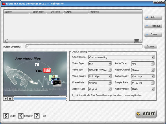 A-one FLV Video Converte Screenshot