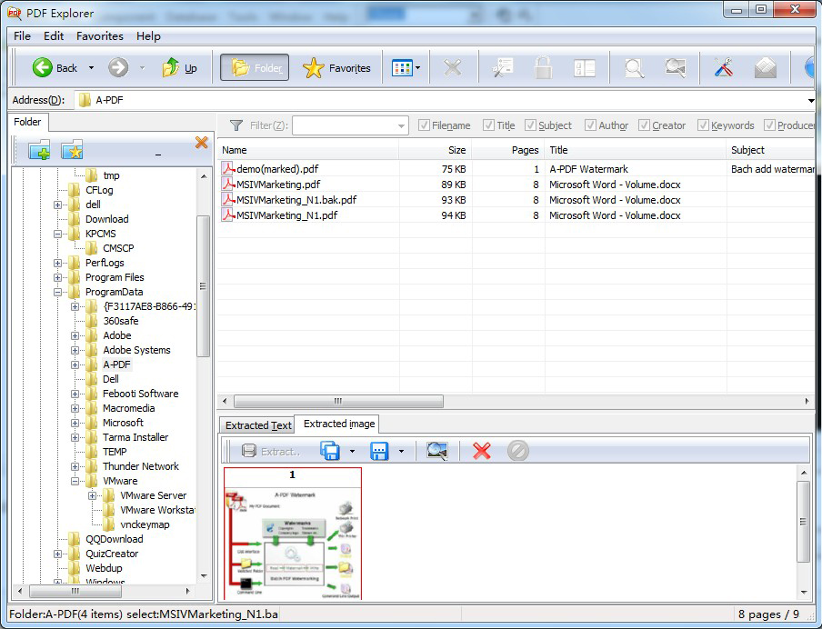 A-PDF Explorer Screenshot