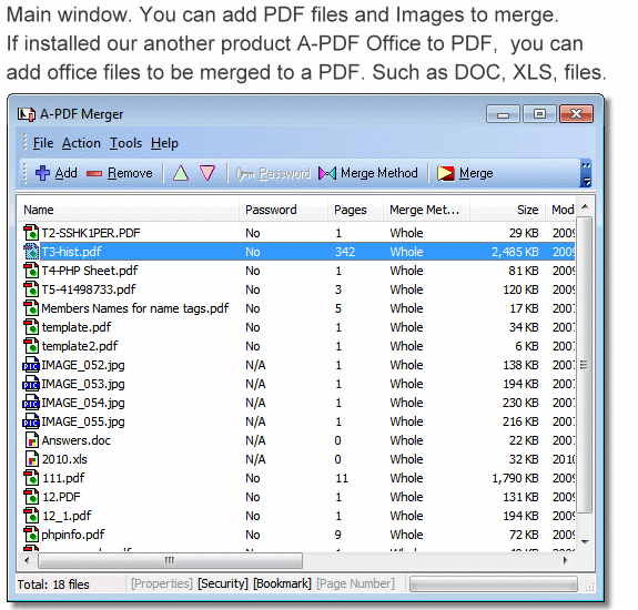 A-PDF Merger Screenshot