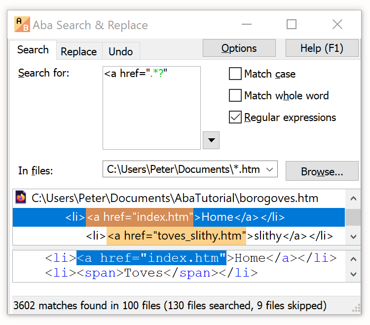 Search and Replace Software Screenshot