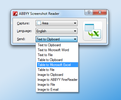 ABBYY Screenshot Reader, Design, Photo & Graphics Software Screenshot