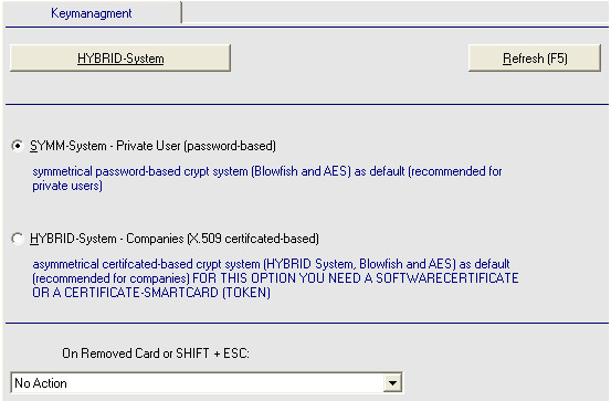 abylon CRYPTDRIVE, Security Software Screenshot