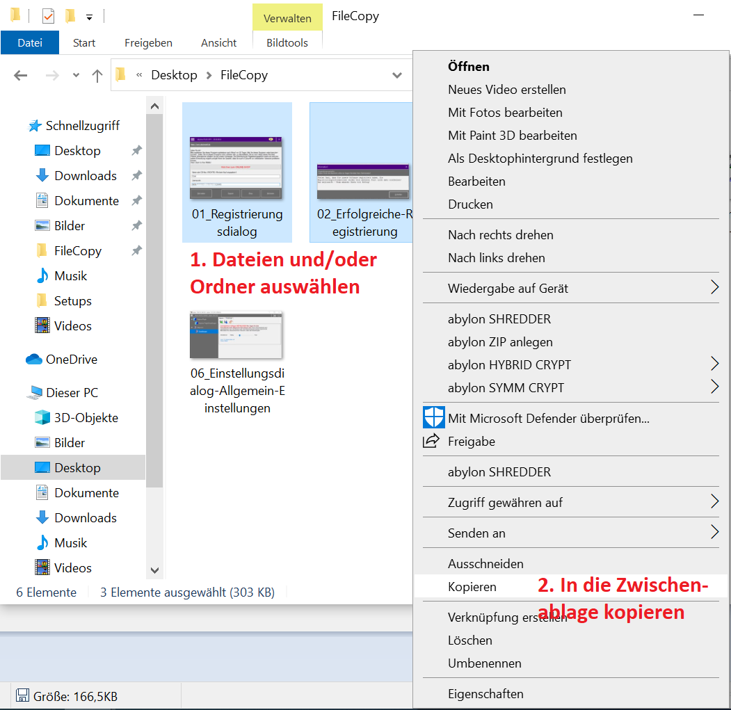 Files and Folders Software, abylon FILECOPY Screenshot
