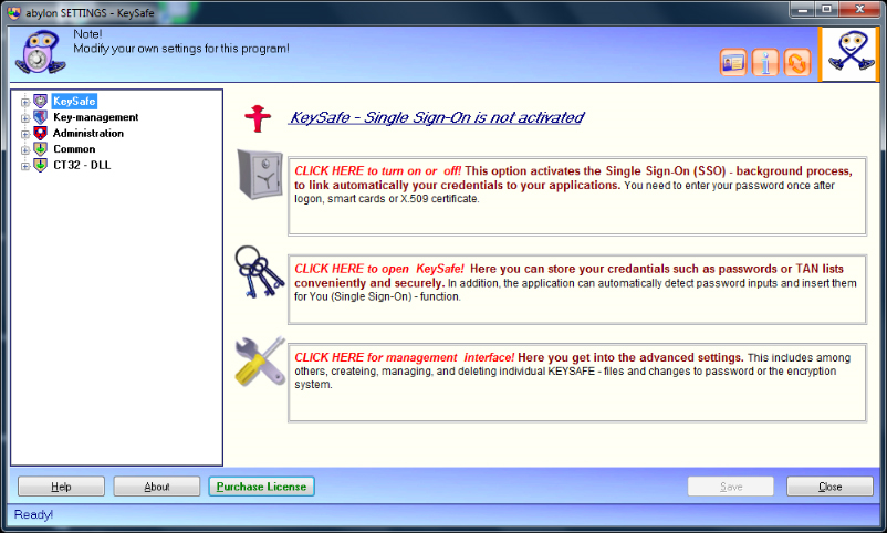 Access Restriction Software, abylon KEYSAFE Screenshot