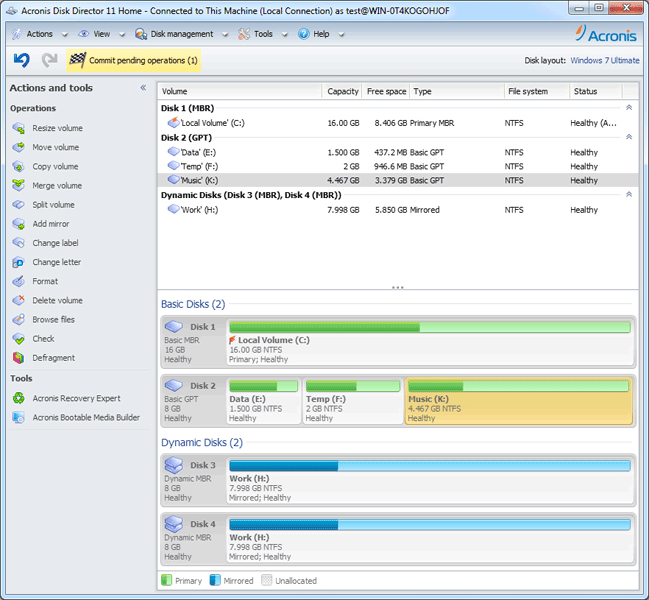 Hard Drive Software Screenshot