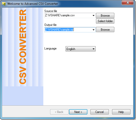 Spreadsheet Editors Software, Advanced CSV Converter Screenshot