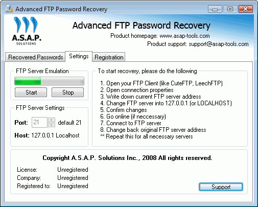 Advanced FTP Password Recovery Screenshot