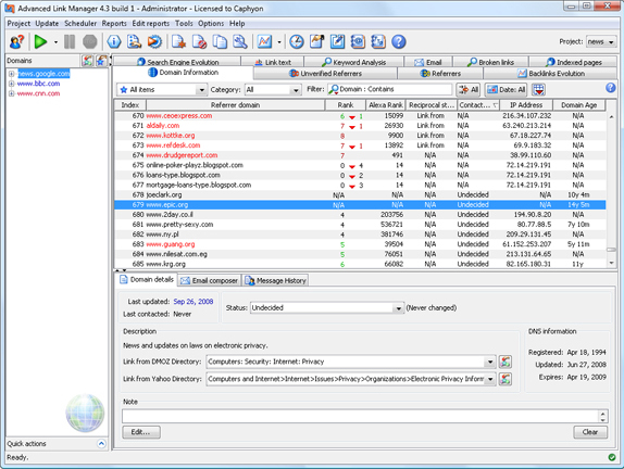 Web Research Software Screenshot