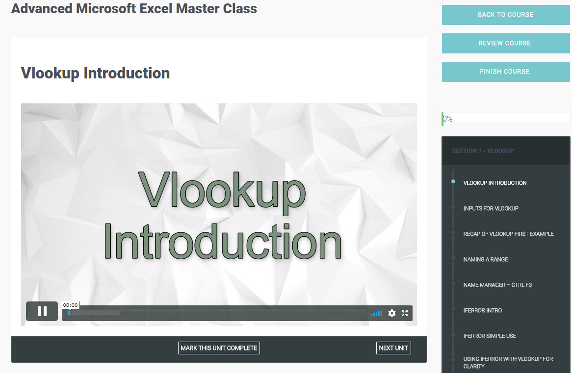 Advanced Microsoft Excel Master Class Screenshot