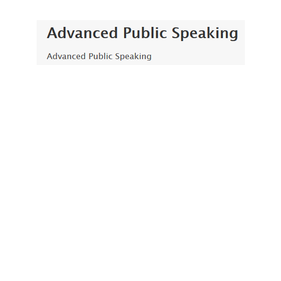 Advanced Public Speaking Screenshot