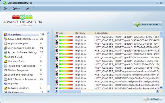 Registry Cleaner Software Screenshot