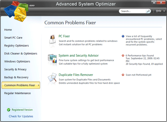 Advanced System Optimizer V3, Software Utilities, System Stability Software Screenshot