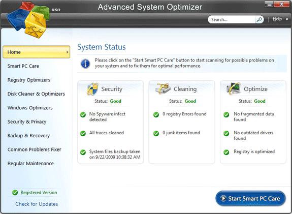 Advanced System Optimizer V3 Screenshot
