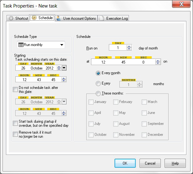 Advanced Task Scheduler, Macros Software Screenshot