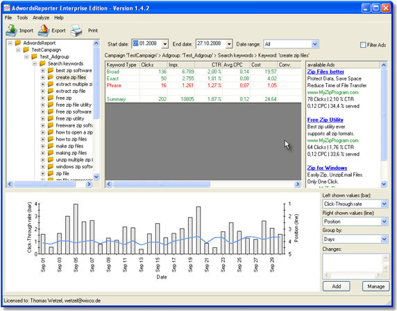 AdwordsReporter Enterprise Screenshot