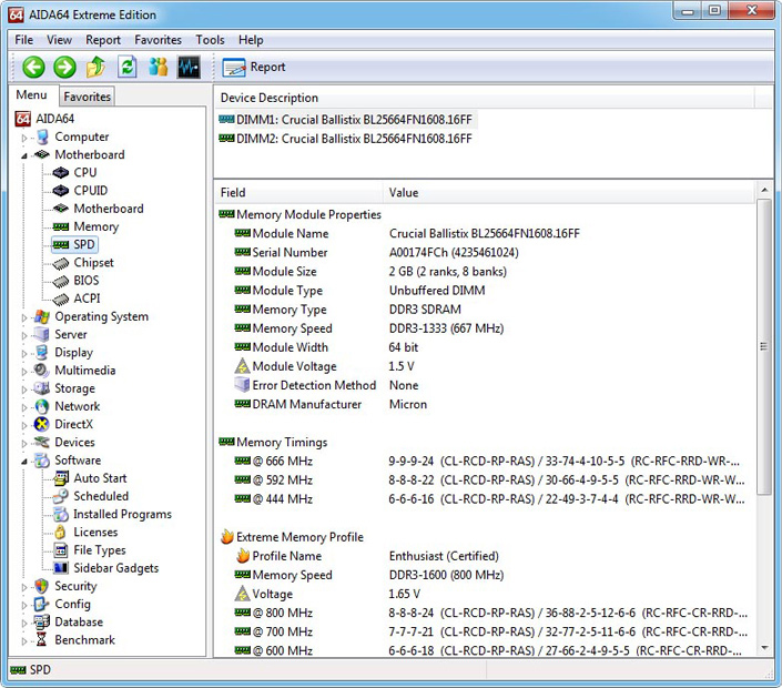 Software Utilities, AIDA64 Extreme Edition Screenshot