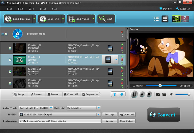 Aiseesoft Blu-ray to iPad Ripper Screenshot