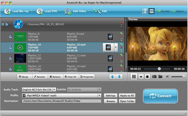 Aiseesoft Blu-ray to MP4 Ripper, Video Software Screenshot