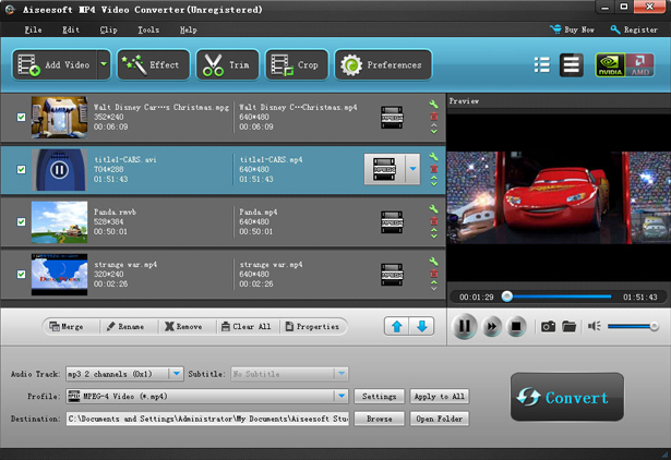 Aiseesoft MP4 Video Converter Screenshot
