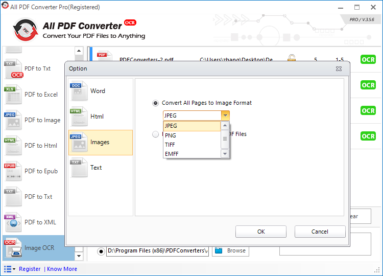 All PDF Converter, PDF Conversion Software Screenshot