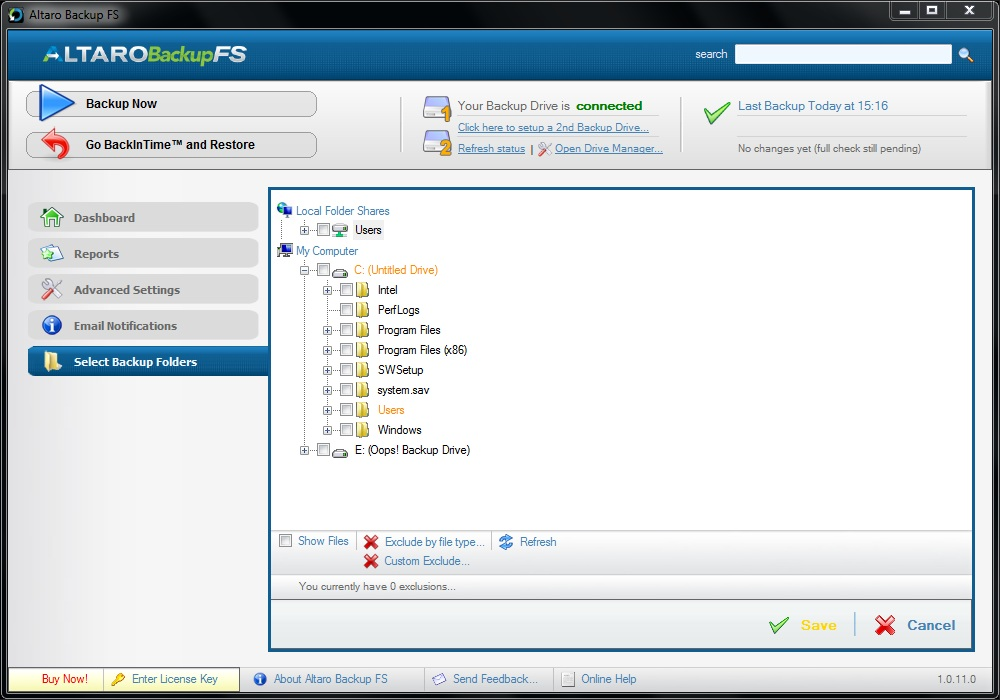 Altaro Backup FS, Security Software Screenshot