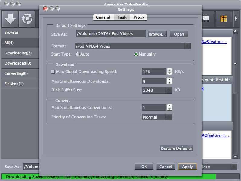 Amac YouTubeStudio, Video Converter Software Screenshot