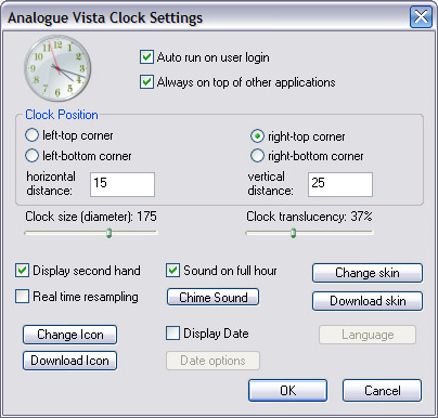 Analogue Vista Clock Screenshot