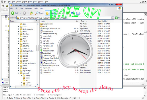 Desktop Customization Software, Analogue Vista Clock Screenshot