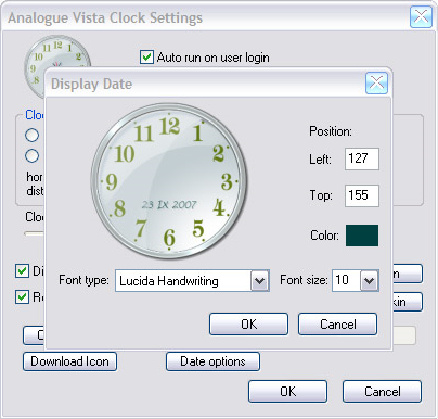 Analogue Vista Clock, Desktop Customization Software, Clock Software Screenshot