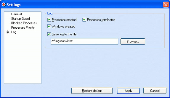 AnVir Security Suite, Security Software, General Security Software Screenshot