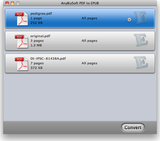 AnyBizSoft PDF to EPUB for Mac Screenshot