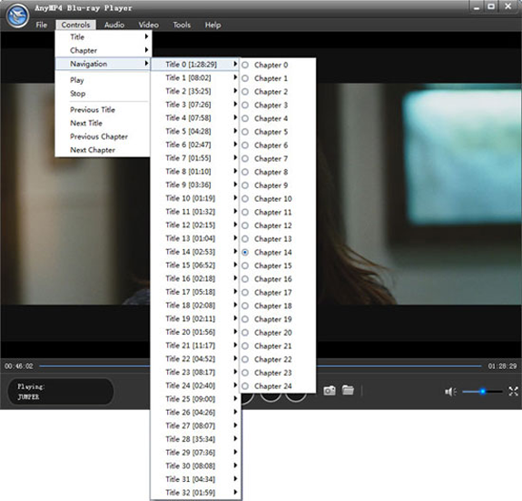 AnyMP4 Blu-ray Player, Video Player Software Screenshot
