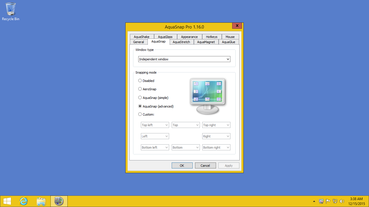 AquaSnap, Desktop Space Software Screenshot