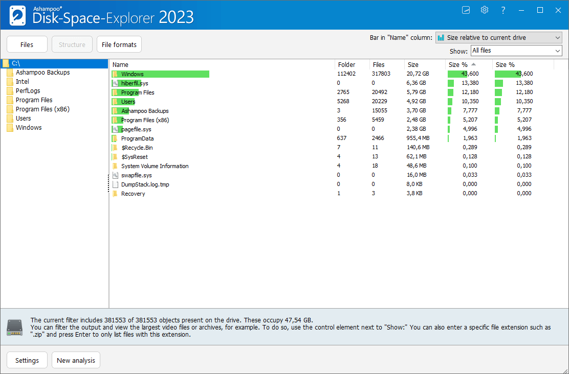 Ashampoo Disk-Space-Explorer 2023, System Tweaker Software Screenshot