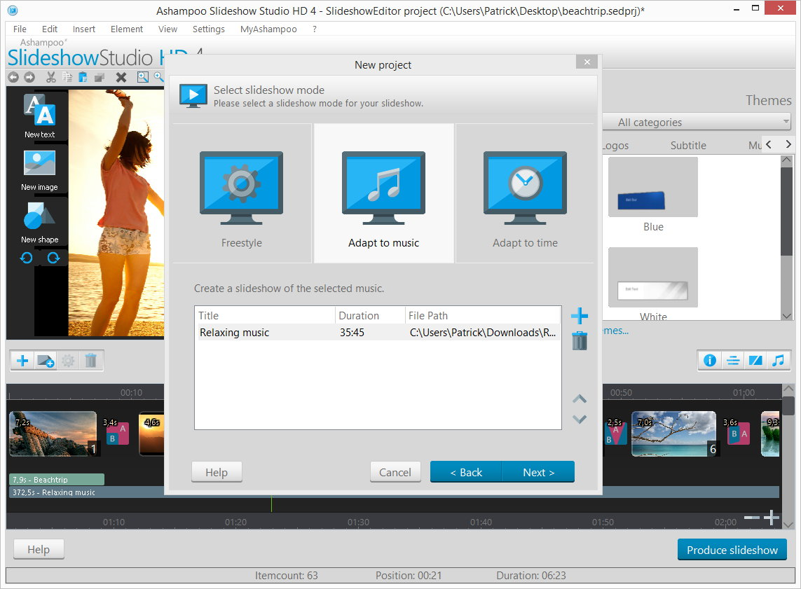 Ashampoo Slideshow Studio HD 4, Design, Photo & Graphics Software Screenshot