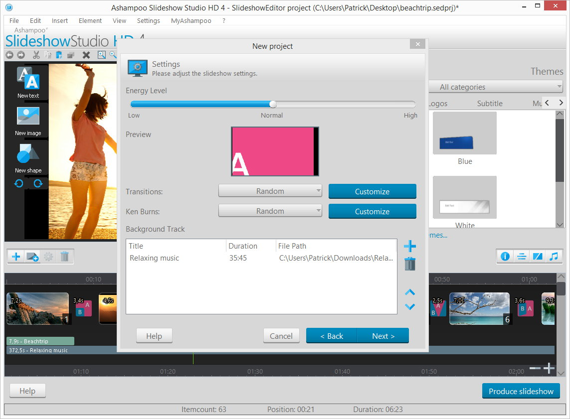 Design, Photo & Graphics Software, Ashampoo Slideshow Studio HD 4 Screenshot