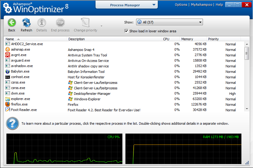 Ashampoo WinOptimizer 8, Software Utilities Screenshot