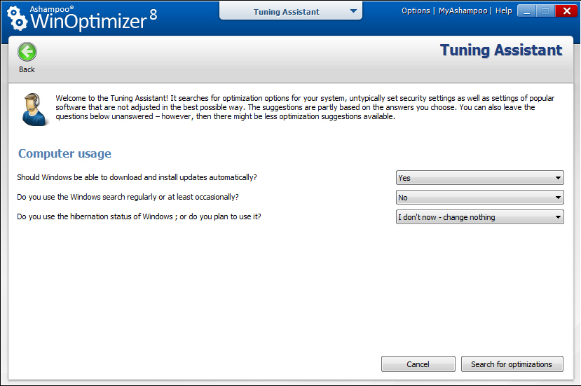Ashampoo WinOptimizer 8, Software Utilities, System Tweaker Software Screenshot