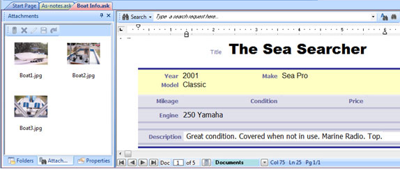 askSam 7 Professional, Development Software Screenshot