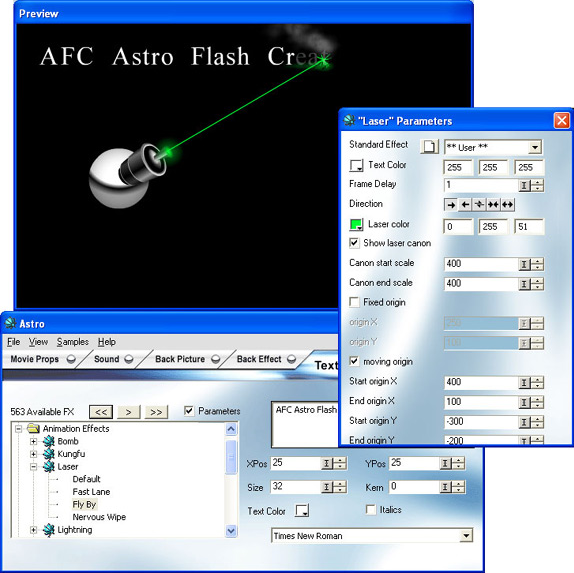 Flash Software, Astro Flash Creator (+ PJ, S4, & Elite plugins) Screenshot
