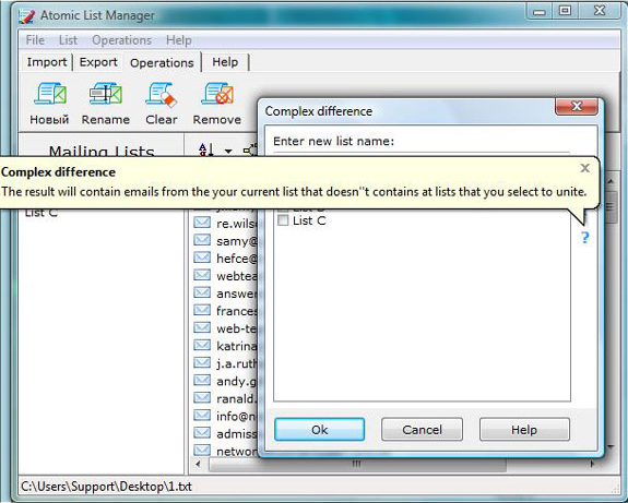 Productivity Software, Atomic List Manager Screenshot