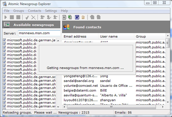 Email Extraction Software Screenshot